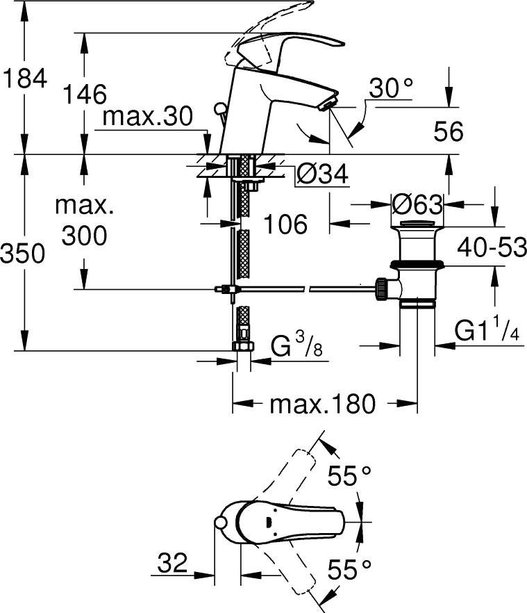 Душевой комплект Grohe Eurosmart 124446