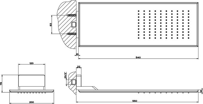 Верхний душ Gessi Eleganza 46155#238, mirror steel