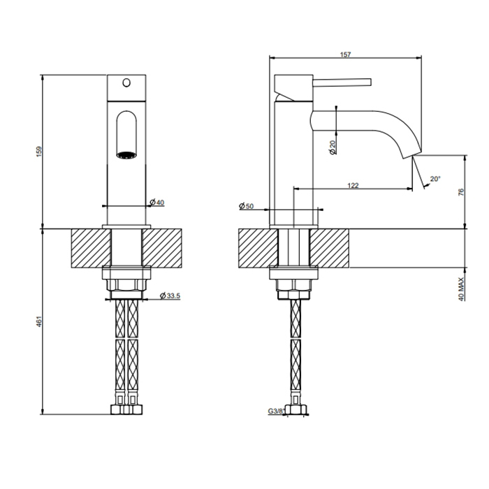 Смеситель для раковины Gessi 316 54002#299