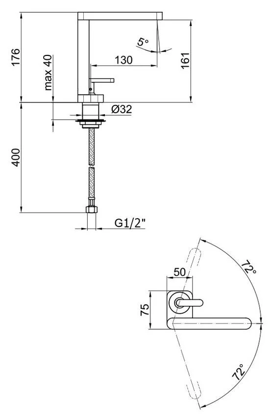 Смеситель для раковины Webert Living LV830102560 черный