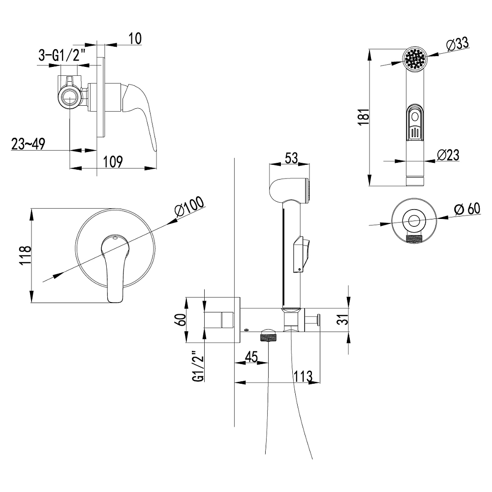 Смеситель с гигиеническим душем Lemark Plus Advance LM1219C хром