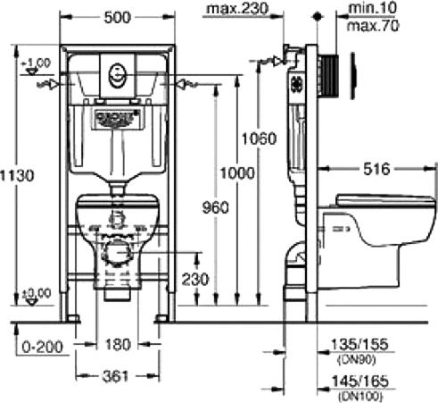 Комплект Grohe Solido 39191000 подвесной унитаз + инсталляция + кнопка