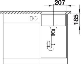 Кухонная мойка Blanco Subline 375-U Ceramic 523732 чёрный