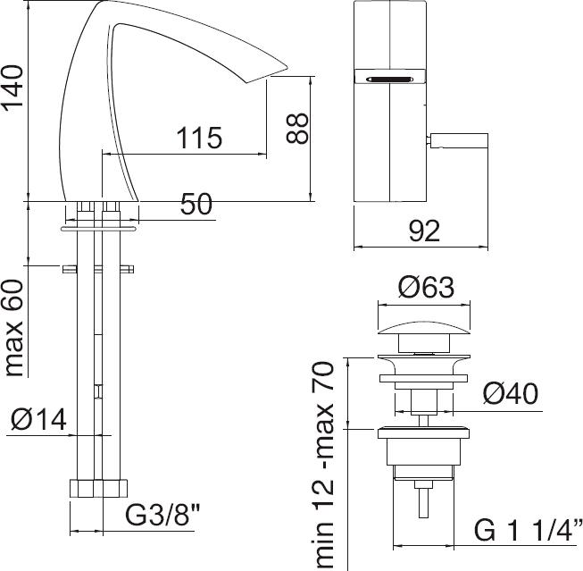 Смеситель Treemme Arche 2420.CC для биде