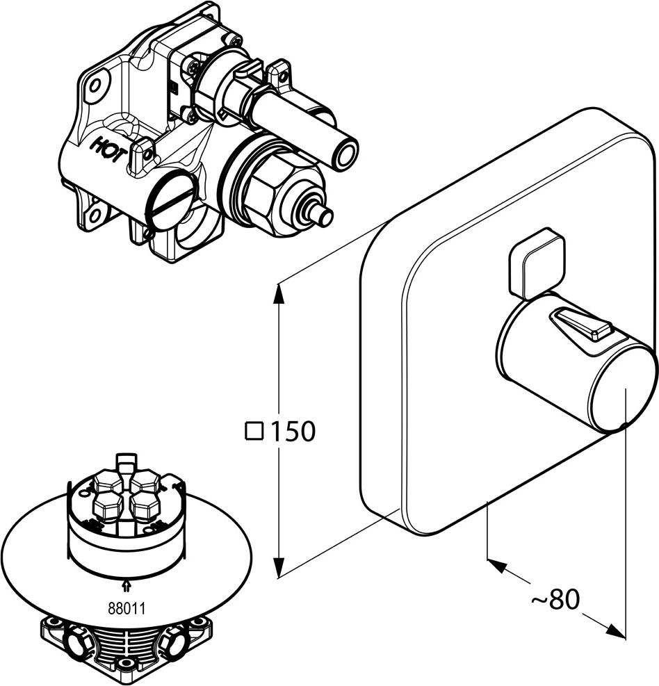 Смеситель для душа Kludi Push 388010538, хром