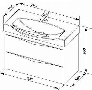 Тумба с раковиной Aquanet Франка 85 00213057 белый