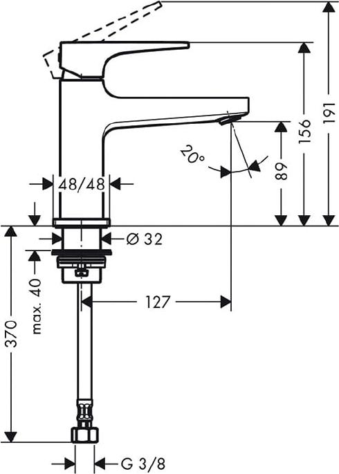 Кран холодной воды для раковины Hansgrohe Metropol 32501000, хром