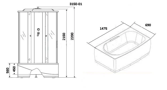 Душевой бокс Niagara NG NG-3150-01