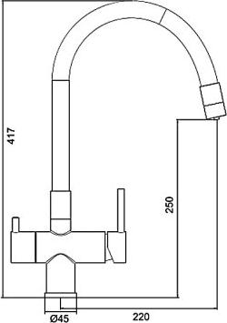 Смеситель для кухни с гибким изливом Gappo G4398-36