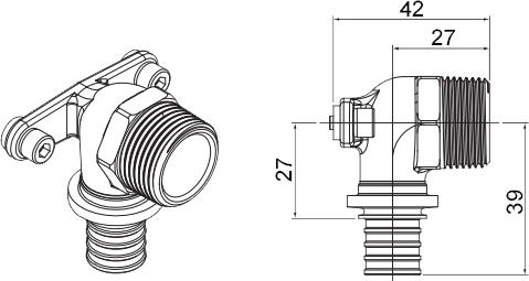 Водорозетка Rehau Rautitan RX 16x1/2 наружная резьба