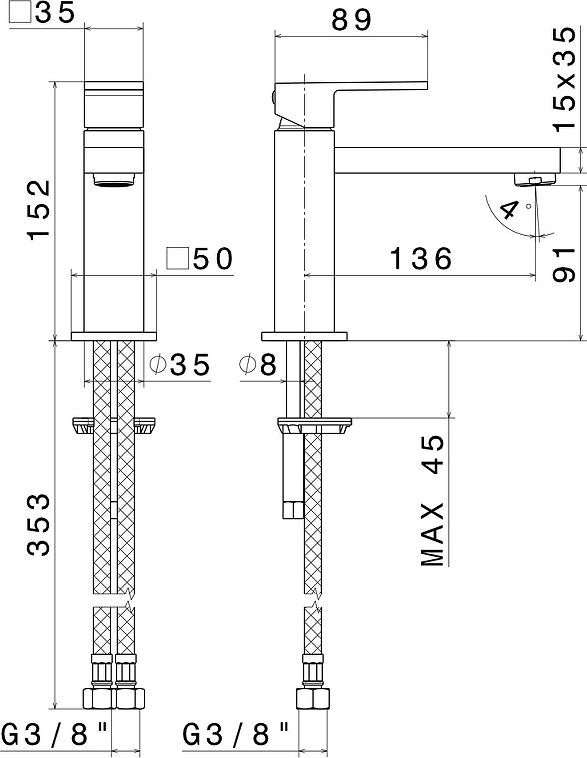 Смеситель для раковины Kerama Marazzi Futura 66411KM.21.018, хром