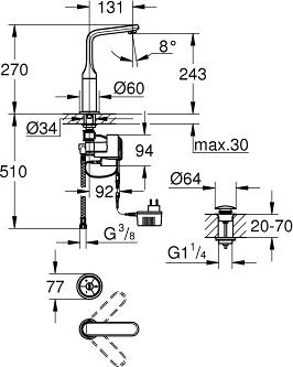 Смеситель для раковины Grohe Veris F-digital 36277000