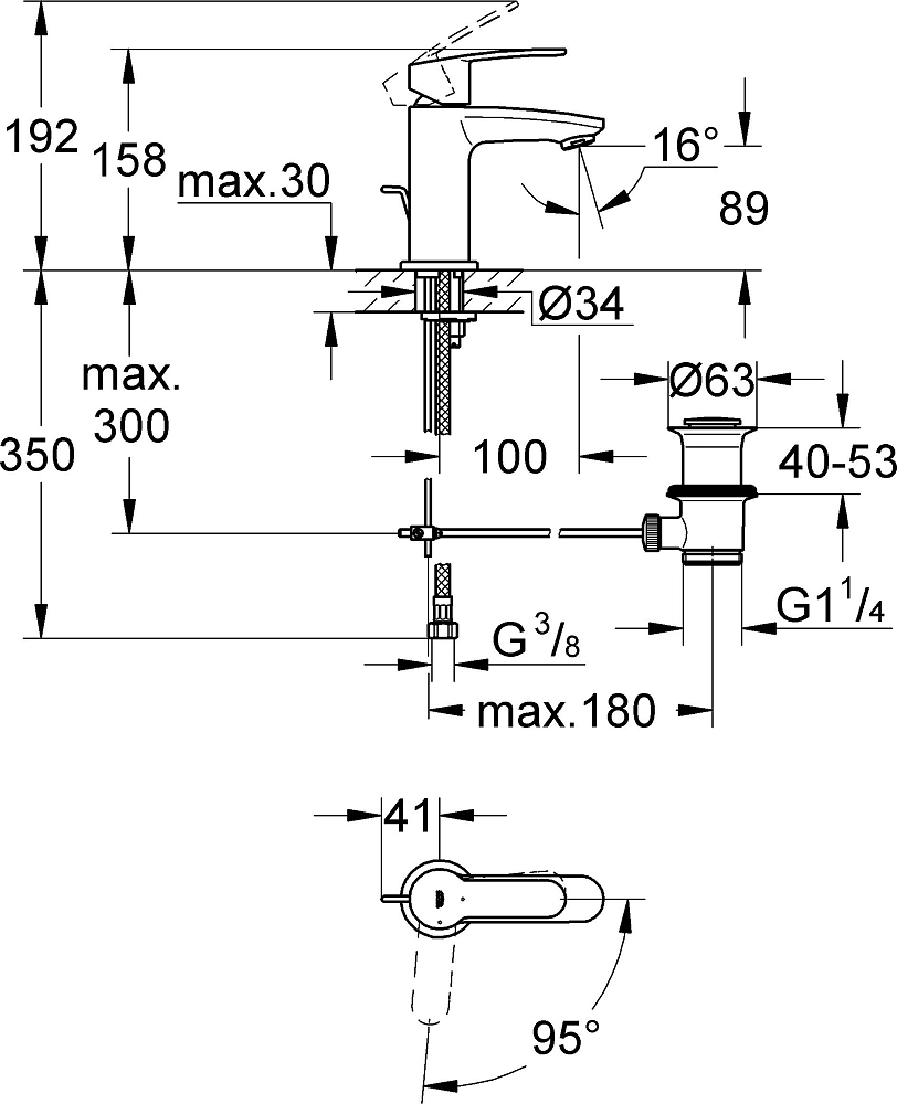 Смеситель Grohe Eurostyle Cosmopolitan 2338720E для раковины