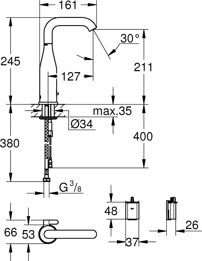 Смеситель для раковины Grohe Essence E 36445000