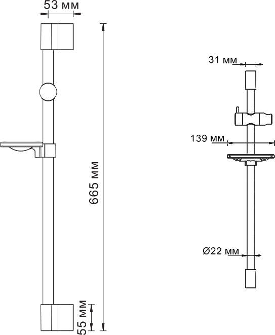 Душевая штанга Wasserkraft A063