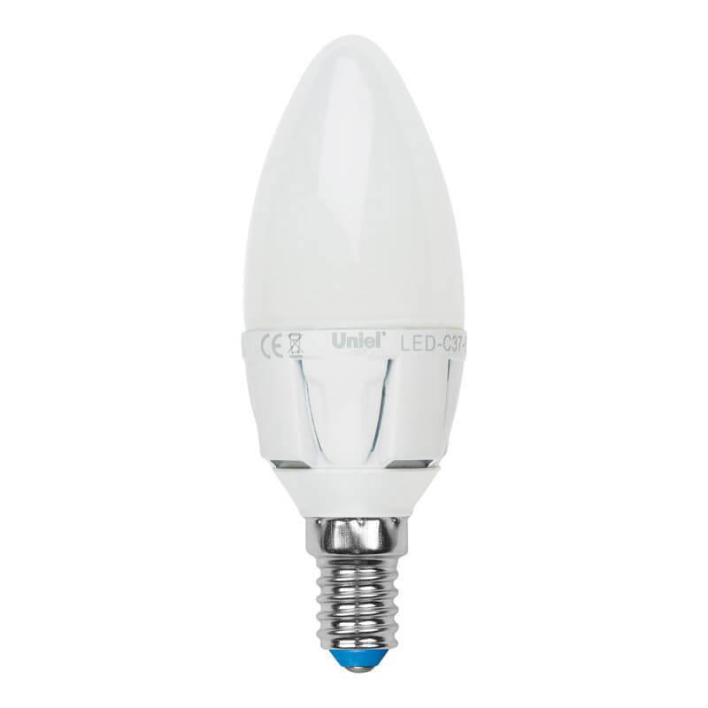 Лампа светодиодная Uniel E14 7W 4000K матовая LED-C37 7W/NW/E14/FR PLP01WH UL-00002411