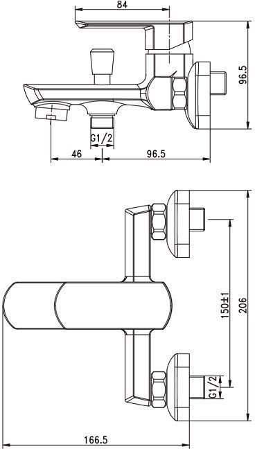 Смеситель для ванны с душем Aquanet Blanco AF120-20С хром