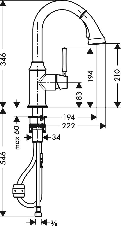 Смеситель для кухонной мойки Hansgrohe Talis Classic 14864000, хром