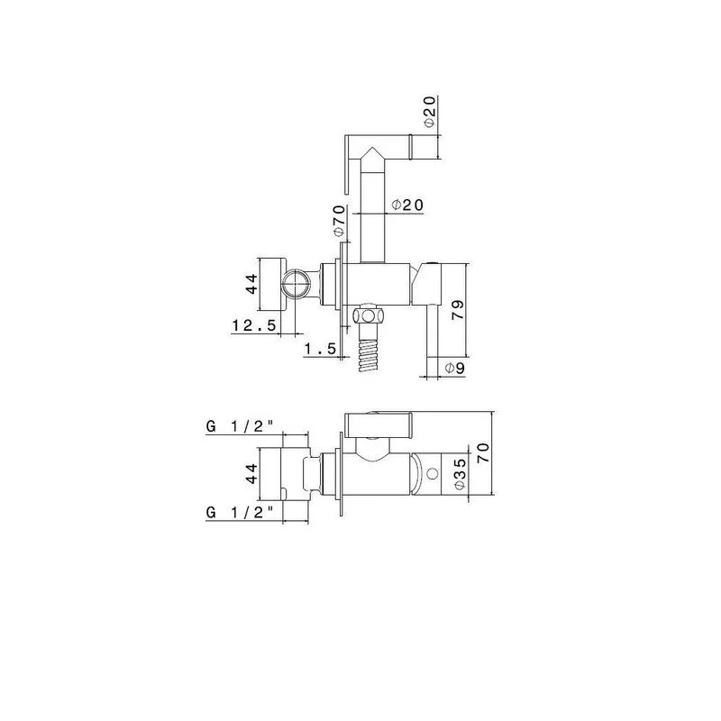 Душ гигиенический Kerama Marazzi Ole 27720KM.21.018 хром