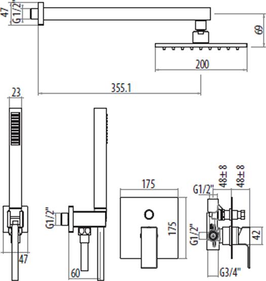 Ручной душ Gattoni PD KTQ01/PDC0 хром