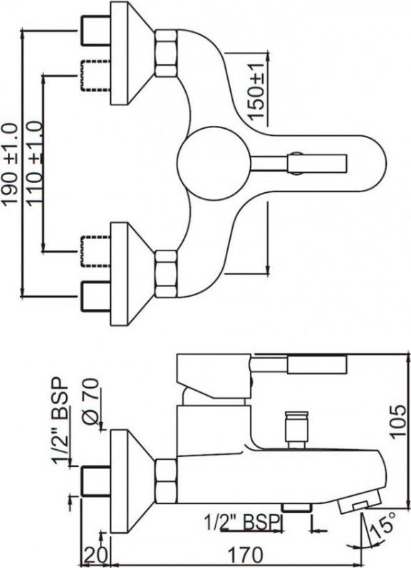 Смеситель для ванны Jaquar Solo SOL-CHR-6119