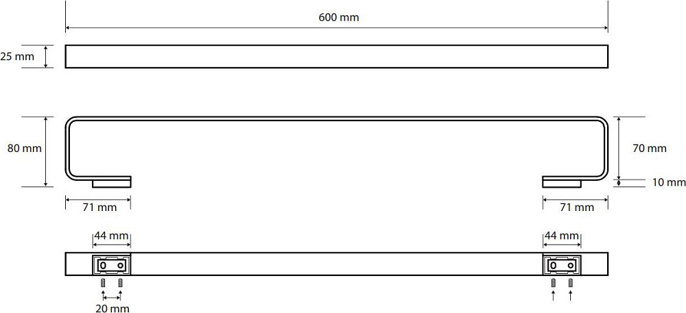 Держатель для полотенец Bemeta Solo 139104282 (60 см) хром