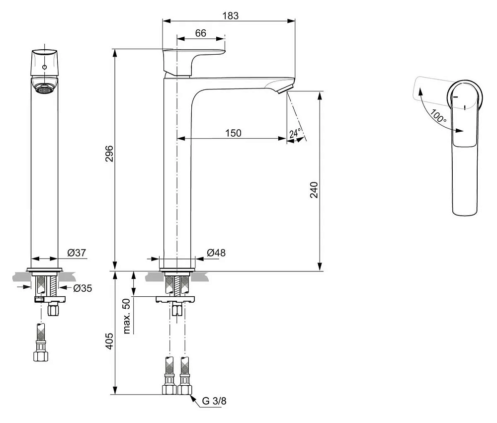 Смеситель для раковины Ideal Standard Connect Air A7028AA хром