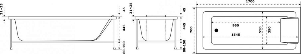 Акриловая ванна Jacob Delafon Sofa E60518RU-00