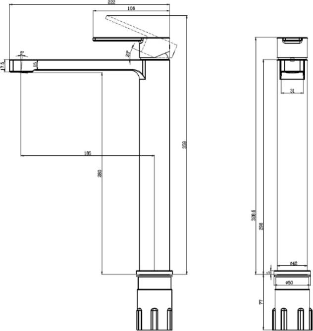 Смеситель для раковины Villeroy & Boch ARCHITECTURA TVW10300500061