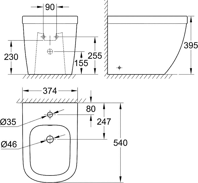 Напольное биде Grohe Euro Ceramic 39340000