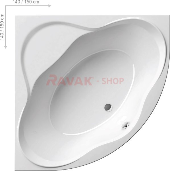 Акриловая ванна Ravak New Day PU-PLUS 150x150 C681000000