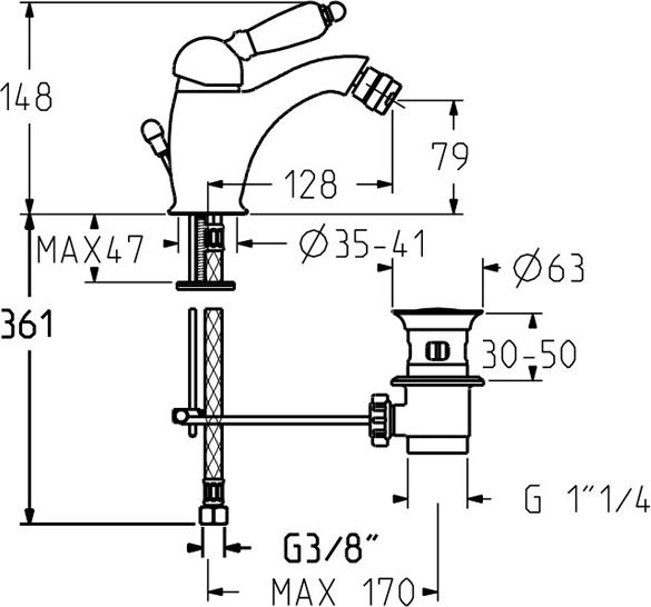 Смеситель для биде Gattoni Orta 2756/27C0 OLD хром