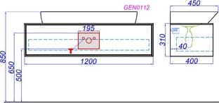 Тумба под раковину 120 см миллениум серый Aqwella Genesis GEN0112MG