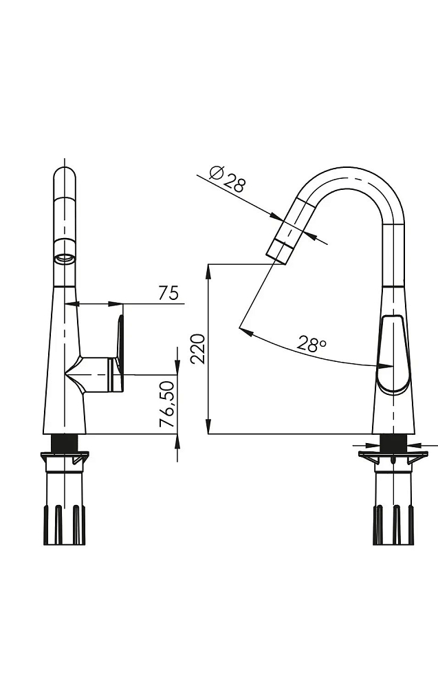 Смеситель для кухни Teska Axis E4109 розовое золото