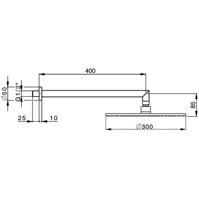 Душ верхний Cisal Shower DS01362040 черный