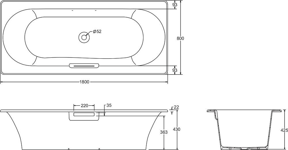 Чугунная ванна Jacob Delafon Volute 180х80 E6D900-0, белый