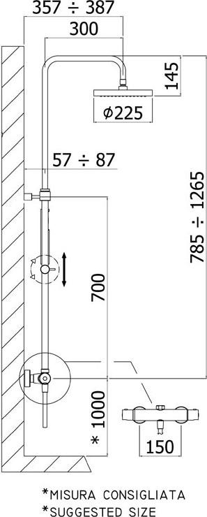 Душевая стойка Paffoni Birillo ZCOL638LIQCR