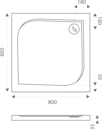 Поддон для душа Good Door Квадро 80x80