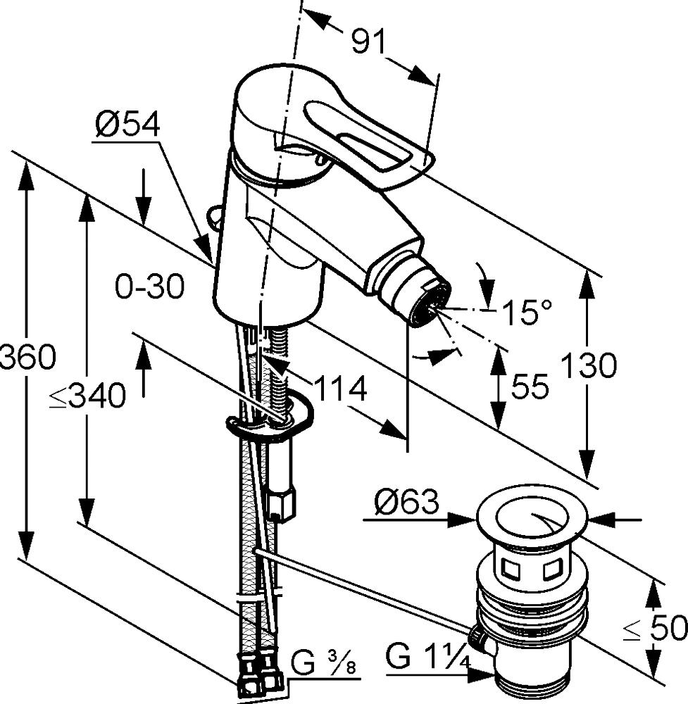 Смеситель Kludi MX 332150562 для биде