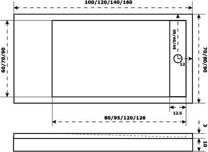 Душевой поддон Good Door Stella 160x90 ЛП00143, графит