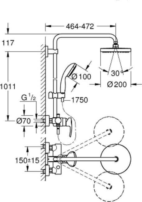 Душевая система Grohe New Tempesta System 26244000