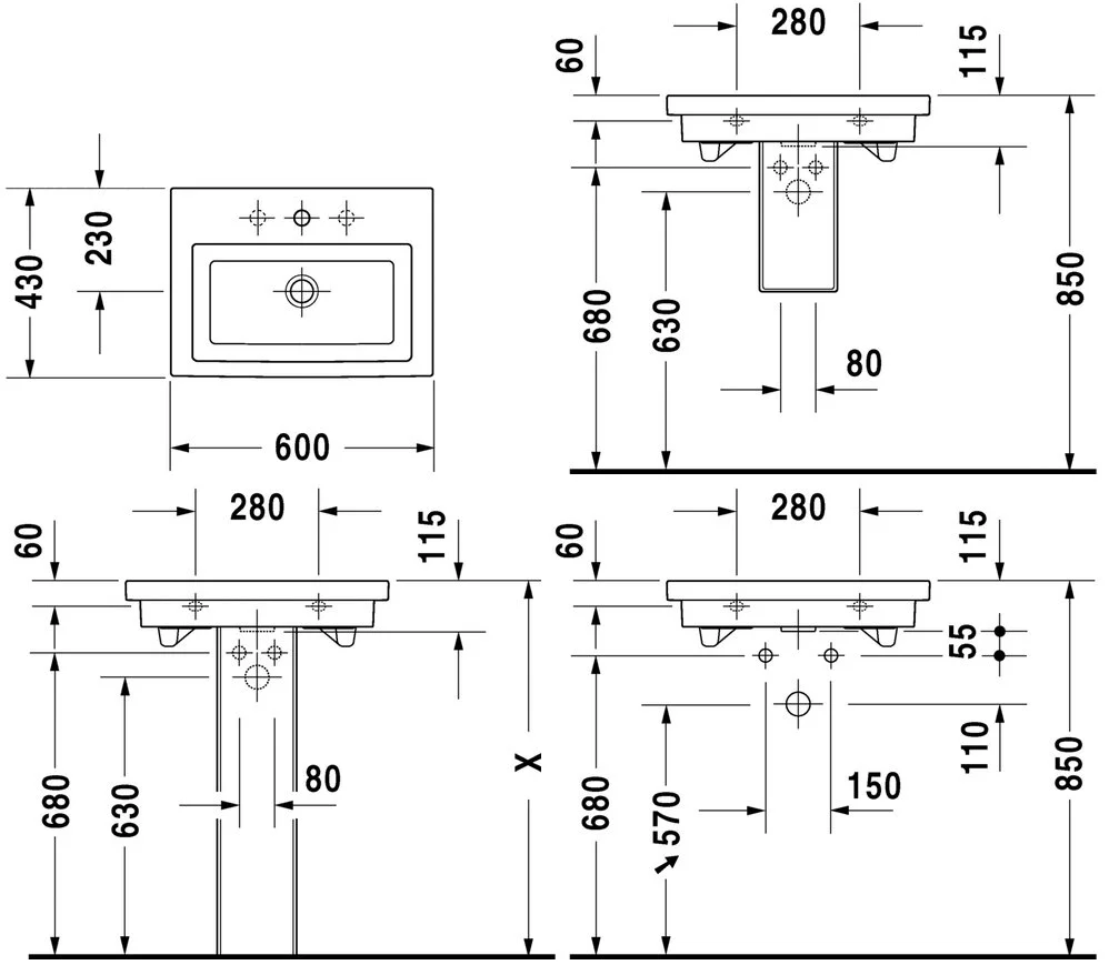 Раковина Duravit 2nd Floor 491600000 белый