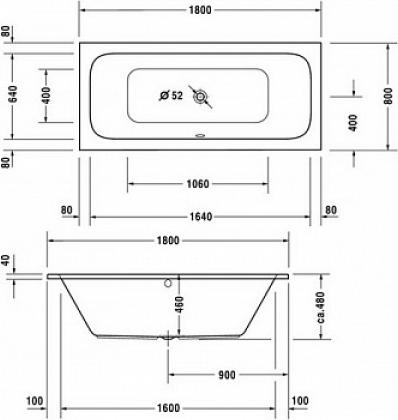 Акриловая ванна Duravit Happy D 180х80 700015000000000