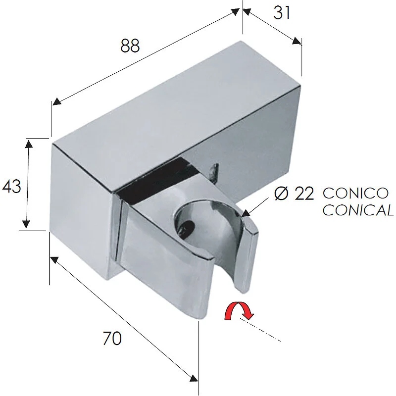 Держатель душа Remer 339S хром