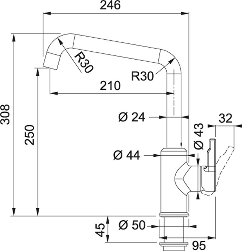 Смеситель для кухонной мойки Franke Urban 115.0595.067, шоколад