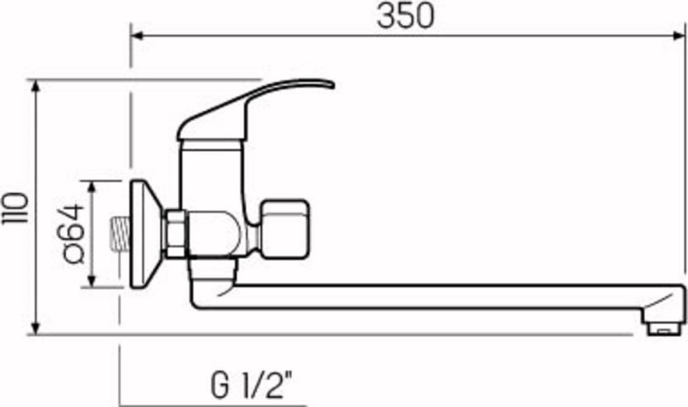 Смеситель для ванны с душем РМС SL128-006E, хром