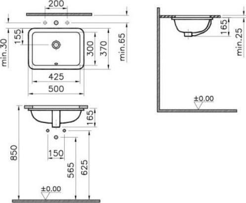 Раковина VitrA S20 5474B003-0618, белый