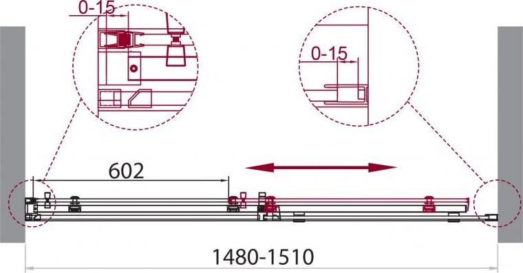 Душевая дверь в нишу BelBagno ACQUA-BF-1-150-C-Cr