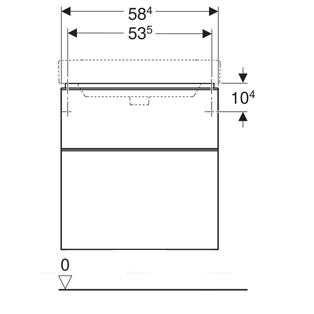 Тумба с раковиной Geberit Smyle Square пекан 500.229.01.1+500.352.JR.1