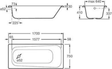 Стальная ванна Roca Body Plus 170x75 237950000